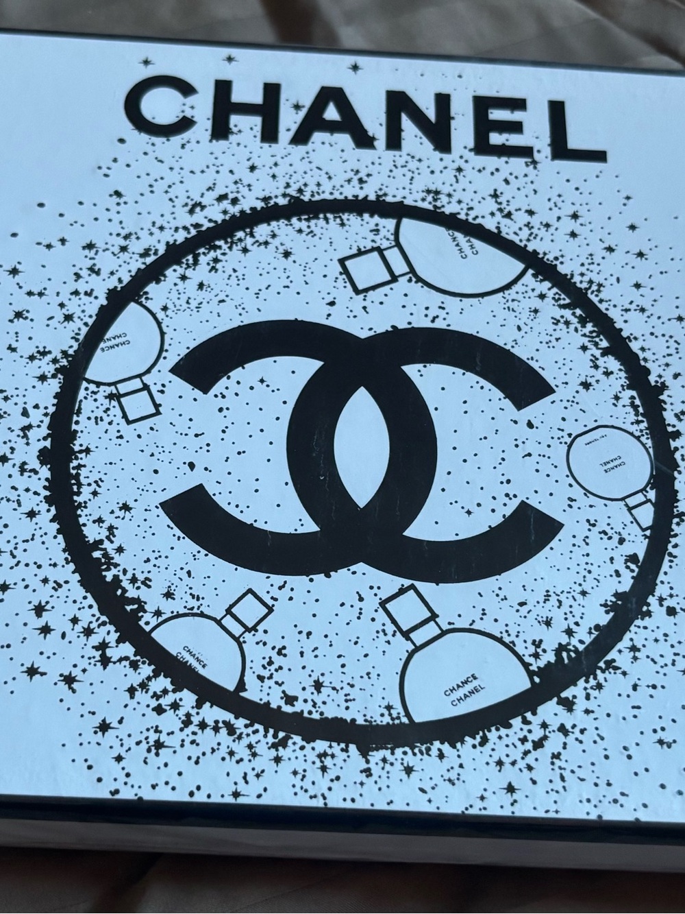 CHANEL Black on White Interlocking CC Logo Art Print